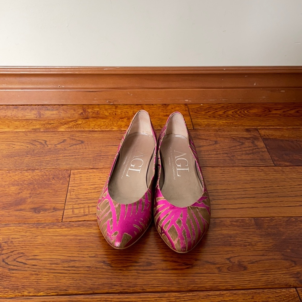 AGL pink foil jungle print flat